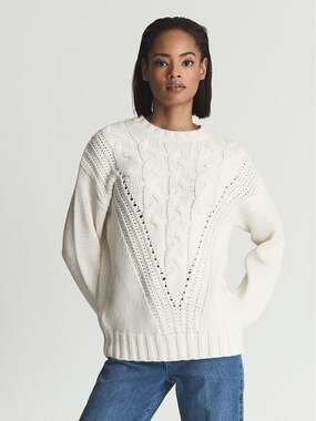 REISS - Chloe ChunkyCable Knit Sweater Sz XS